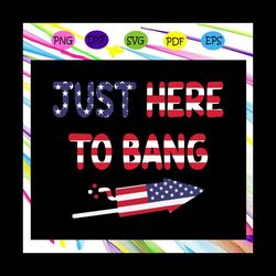 just here to bang, firework svg, american flag svg, fourth of july svg, america svg, patriotic american, independence da