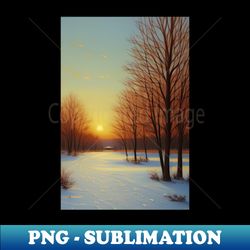 Oil Landscape claude Monet - Winter Nature - Elegant Sublimation PNG Download - Boost Your Success with this Inspirational PNG Download
