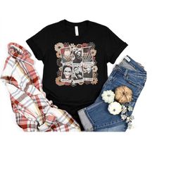horror characters tarot shirts, horror friends tarot, the camper, the slasher, horror characters shirt, the ghost
