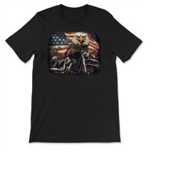 Patriotic American Bald Eagle Motorcycle USA Flag Classic Biker T-shirt, Sweatshirt & Hoodie