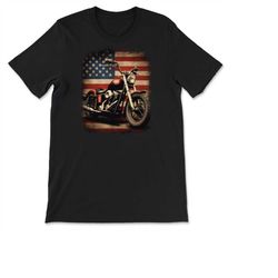 patriotic american motorcycle usa flag classic biker t-shirt, sweatshirt & hoodie