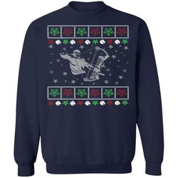 funny mens bow hunting lover ugly christmas sweatshirt