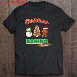 christmas baking team snowman gingerbread shirt, short sleeve kids christmas shirts family wear love, share beauty