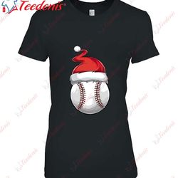 christmas baseball ball santa hat funny sport xmas design t-shirt, men christmas family sweatshirts wear love, share be
