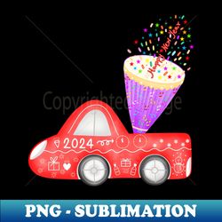 Happy new year car - Premium PNG Sublimation File - Create with Confidence