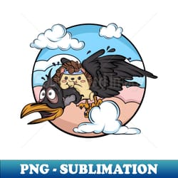 hedgehog sitting on crow - unique sublimation png download - fashionable and fearless