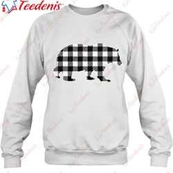 christmas black and white buffalo plaid bear essential shirt, christmas sweaters family  wear love, share beauty