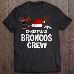 christmas broncos crew t-shirt, plus size womens christmas clothing wear love, share beauty