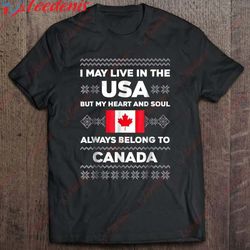 christmas canada flag quote ugly shirt, women christmas family sweatshirts  wear love, share beauty