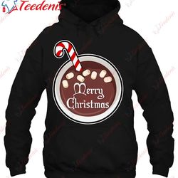 christmas chocolate shirt for women merry christmas t-shirt, plus size womens xmas tops wear love, share beauty