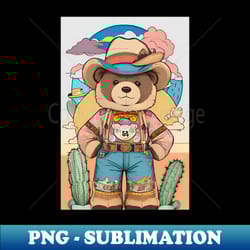 teddy bear farmer - decorative sublimation png file - perfect for personalization