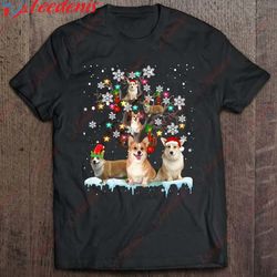christmas corgi on tree santa corgi dog lover gifts shirt, christmas t-shirts ladies plus size  wear love, share beauty