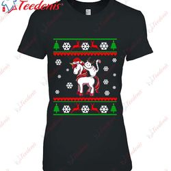 christmas cute cat riding unicorn funny gift xmas santa t-shirt, christmas t shirts womens  wear love, share beauty