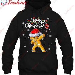 christmas dabbing gingerbread santa hat xmas cookie bakers t-shirt, funny christmas shirts wear love, share beauty