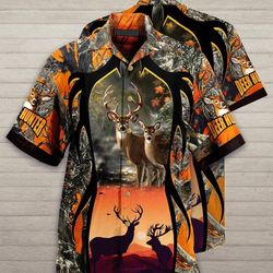 deer hunting camo unisex hawaiian shirt pre13275
