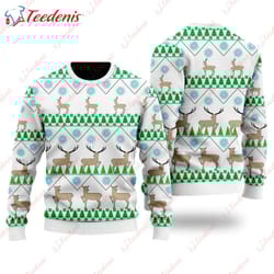 christmas deer tree ugly christmas sweater, womens ugly christmas sweater wear love, share beauty