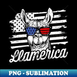 Llamerica Patriotic Llama - Funny Llama 4th of July - Instant Sublimation Digital Download - Stunning Sublimation Graphics