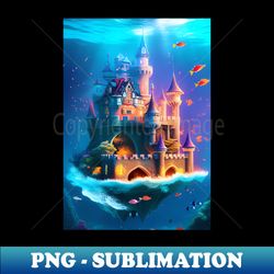 underwater castle - Digital Sublimation Download File - Boost Your Success with this Inspirational PNG Download
