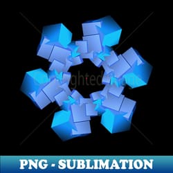 teal blue cube circle aka blockchain - digital sublimation download file - transform your sublimation creations