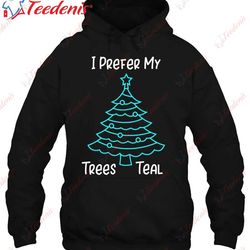 christmas food allergy i prefer my trees teal classic shirt, short sleeve christmas shirts mens wear love, share beauty