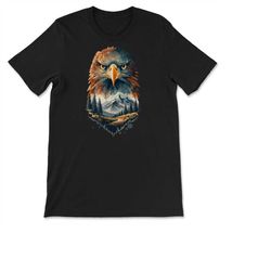 eagle head overlooks mountain range scenic outdoor nature t-shirt, sweatshirt & hoodie