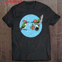 christmas hummingbird tshirt gift merry christmas bird shirt, plus size christmas t shirts ladies  wear love, share beau
