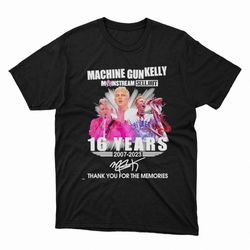 machine gun kelly 16 years 2007 2023 mgk tomato thank you for the memories signatures shirt, hoodie