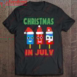 christmas in july ice pops in santa hat kids toddler cute t-shirt, family christmas shirts 2029 wear love, share beauty
