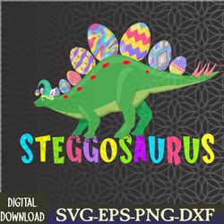 stegosaurus bunny ears egg easter day dinosaur dino svg, eps, png, dxf, digital download