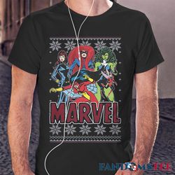 marvel avengers heroines girls ugly christmas sweatshirt