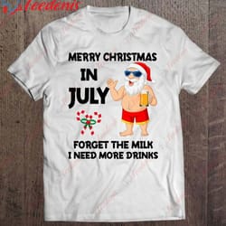 christmas in july santa summer vacation beach lovers santa shirt, funny christmas shirts for couples wear love, share b