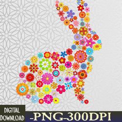 floral easter bunny women girls spring flowers rabbit png, digital download