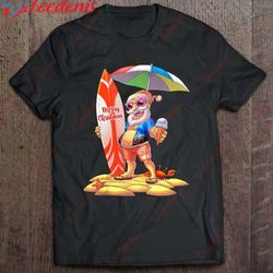 christmas in july surfing funny santa summer beach vacation shirt, christmas tops on sale  wear love, share beauty