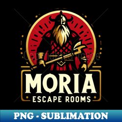 Moria Escape Rooms - Dwarven Warrior - Logo - Fantasy - PNG Transparent Sublimation File - Bold & Eye-catching