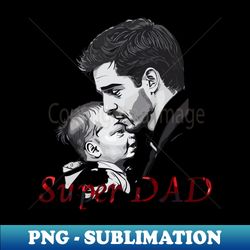 Super Dad and Baby Artwork - Vintage Sublimation PNG Download - Transform Your Sublimation Creations