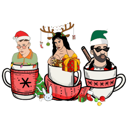 Bad Bunny Christmas Png, Coffee Latte Png, Christmas Coffee Png, Coffee Lattee Png, Christmas Latte Png,Coffee Drink Png
