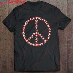 christmas lights peace sign retro hippie happy holidays shirt, short sleeve christmas shirts mens wear love, share beau