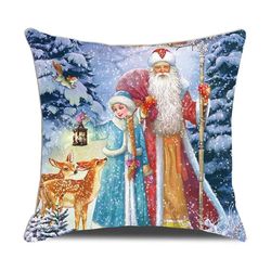 Pillow Case Xmas Navidad , 40/45/50/60cm Christmas Cushion Cover Merry Christmas Decor Home Cristmas Ornament