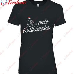 christmas mele kalikimaka shaka santa hat hawaii shirt, long sleeve kids christmas shirts family wear love, share beaut