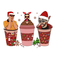 Bad Bunny Christmas Png, Coffee Latte Png, Christmas Coffee Png, Coffee Lattee Png, Christmas Latte Png,Coffee Drink Png