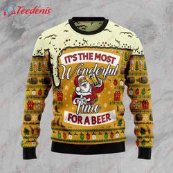 christmas most wonderful time for beer ugly christmas sweater, funny christmas sweaters wear love, share beauty