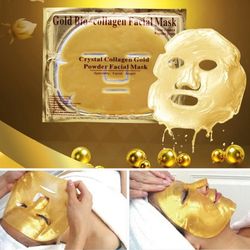 10pcs gold bio collagen facial mask spa crystal collagen 24k gold beauty anti wrinkle whitening moisturizing sheet mask