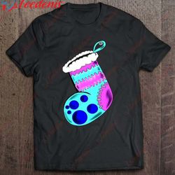 christmas neon stocking funny classic t-shirt, cotton plus size womens christmas shirts wear love, share beauty