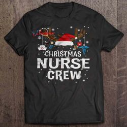 christmas nurse crew reindeer with nurse supplies snow version shirt, plus size womens xmas tops wear love, share beaut