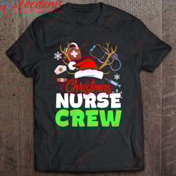 christmas nurse crew reindeer with nurse supplies snow version2 t-shirt, plus size ladies christmas sweaters wear love,