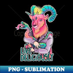 Live Deliciously - Decorative Sublimation PNG File - Boost Your Success with this Inspirational PNG Download