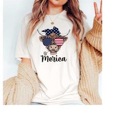 merica shirt, highland cow shirt, freedom shirt,fourth of july shirt,patriotic shirt,independence day shirts,patriotic f