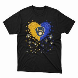 milwaukee brewers hearts logo tee shirt, hoodie