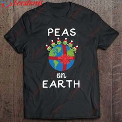 christmas peas on earth world peace pea design shirt, plus size ladies christmas sweaters  wear love, share beauty