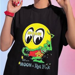 moon eyeball go with moon and ratfink ladies tee shirt